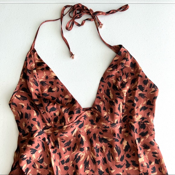 Free People Intimately Hang On Halter Slip Dress Natural Combo Size Large - Picture 5 of 12